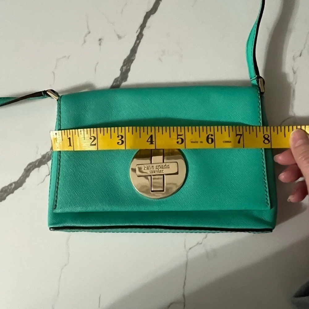 Kate Spade Sally Newberry Lane Turquoise Saffiano Crossbody Bag New Preppy